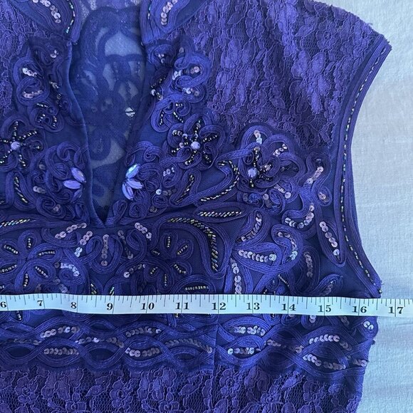 Sue Wong Nocturne Dress Size 8 Purple Beaded Corset Sequin Cocktail Goth Fairy - Picture 15 of 16